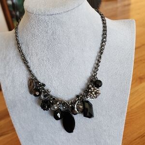 Black & Silver Bauble Charm Necklace